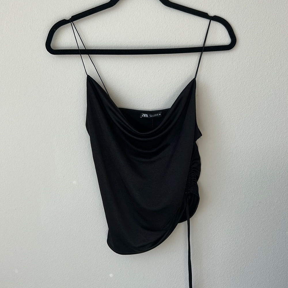 Silky Zara Top with Side String Detail